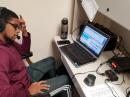 Jeremiah Thompson (KO4AST) operating the radio.